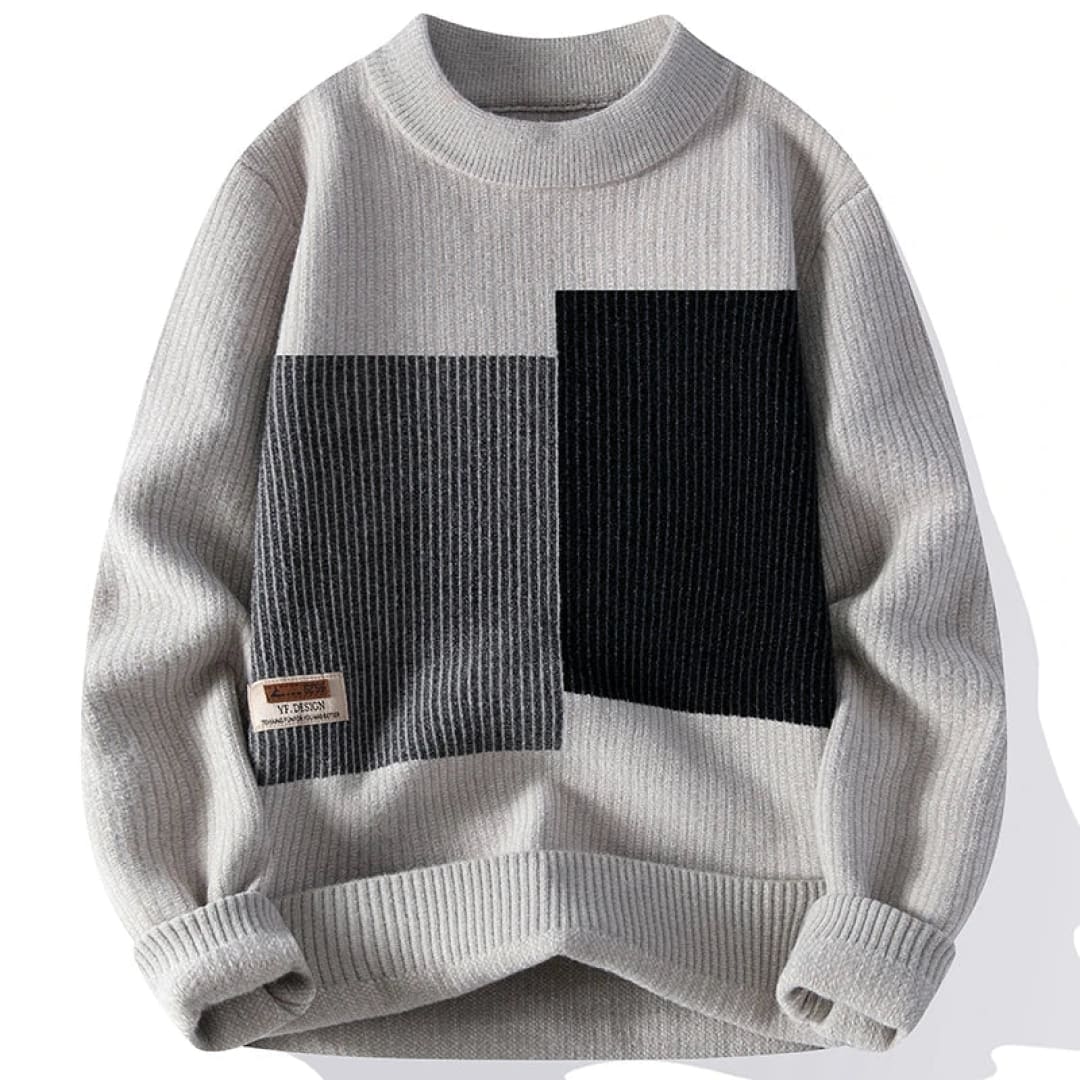 Moderno y elegante jersey de punto geométrico para hombre
