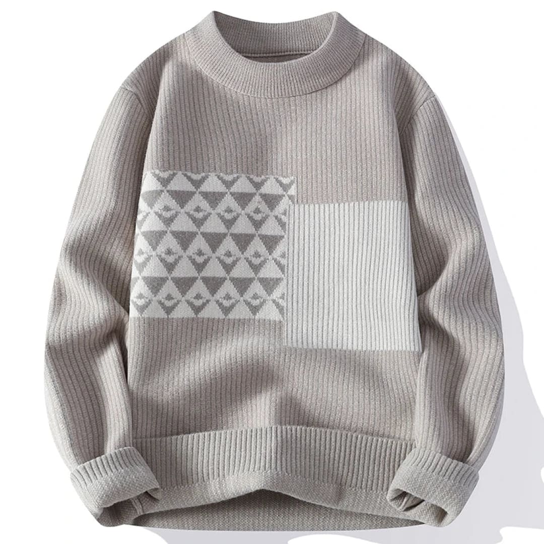Moderno y elegante jersey de punto geométrico para hombre