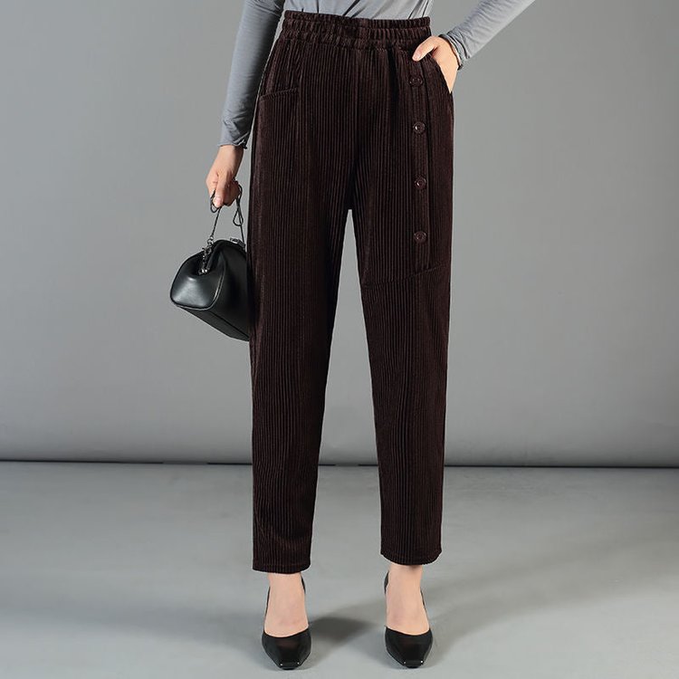 Leslie - Pantalones forrados de terciopelo