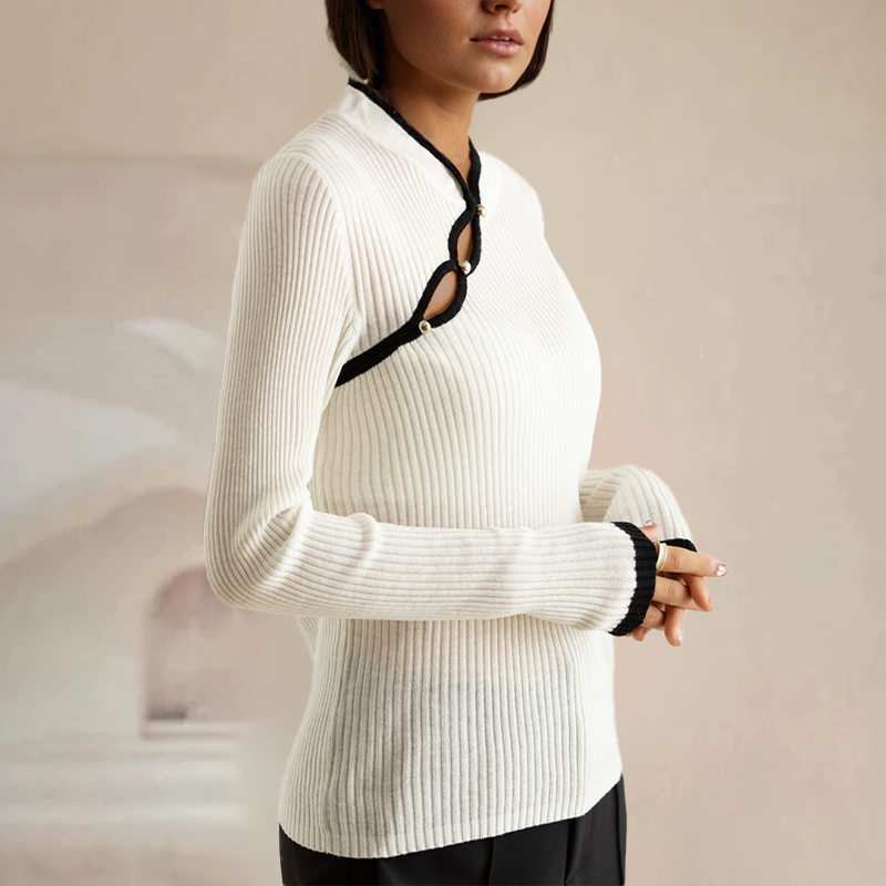 Roosjean - Elegante jersey de canalé para mujer