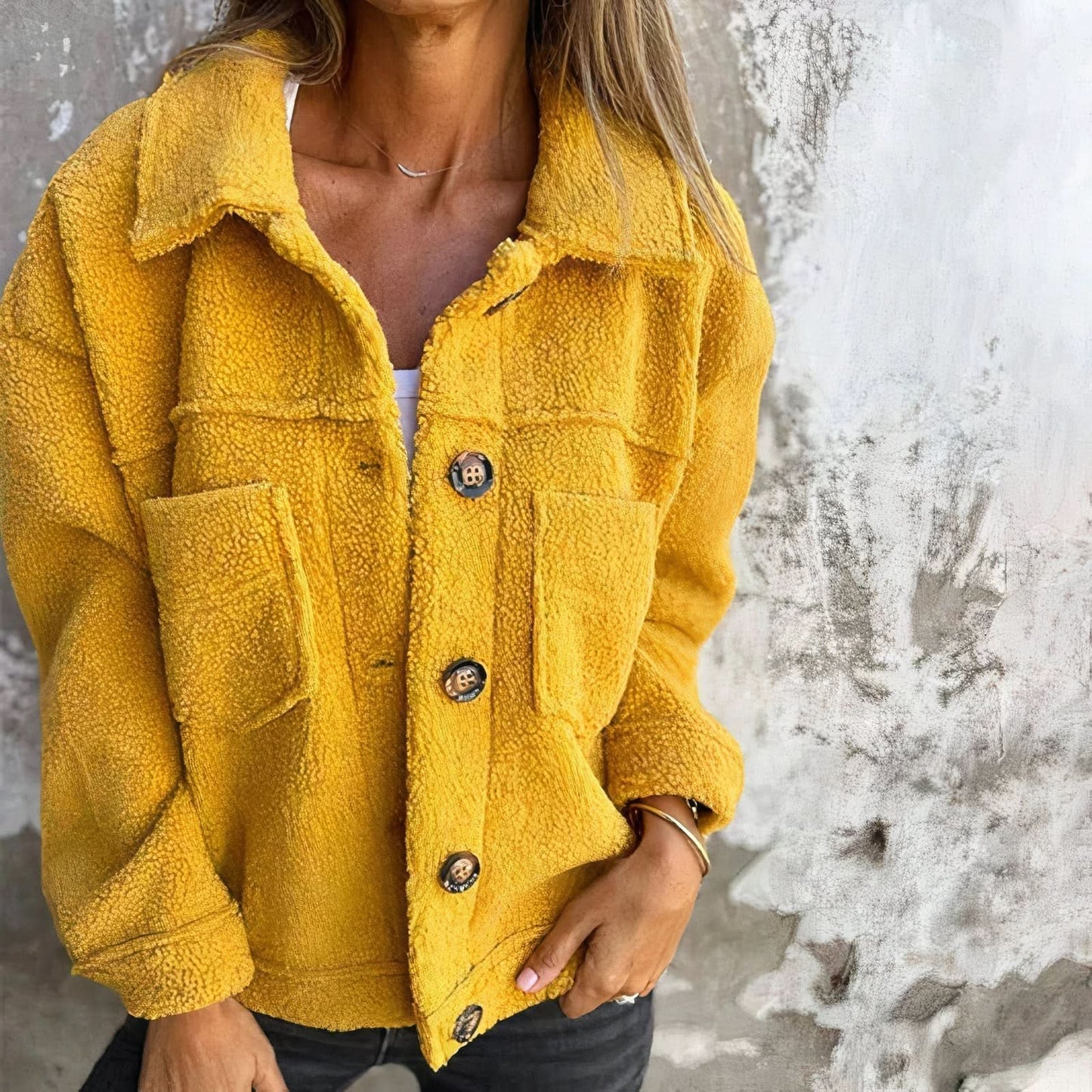 Cálida y elegante chaqueta Sherpa para mujer