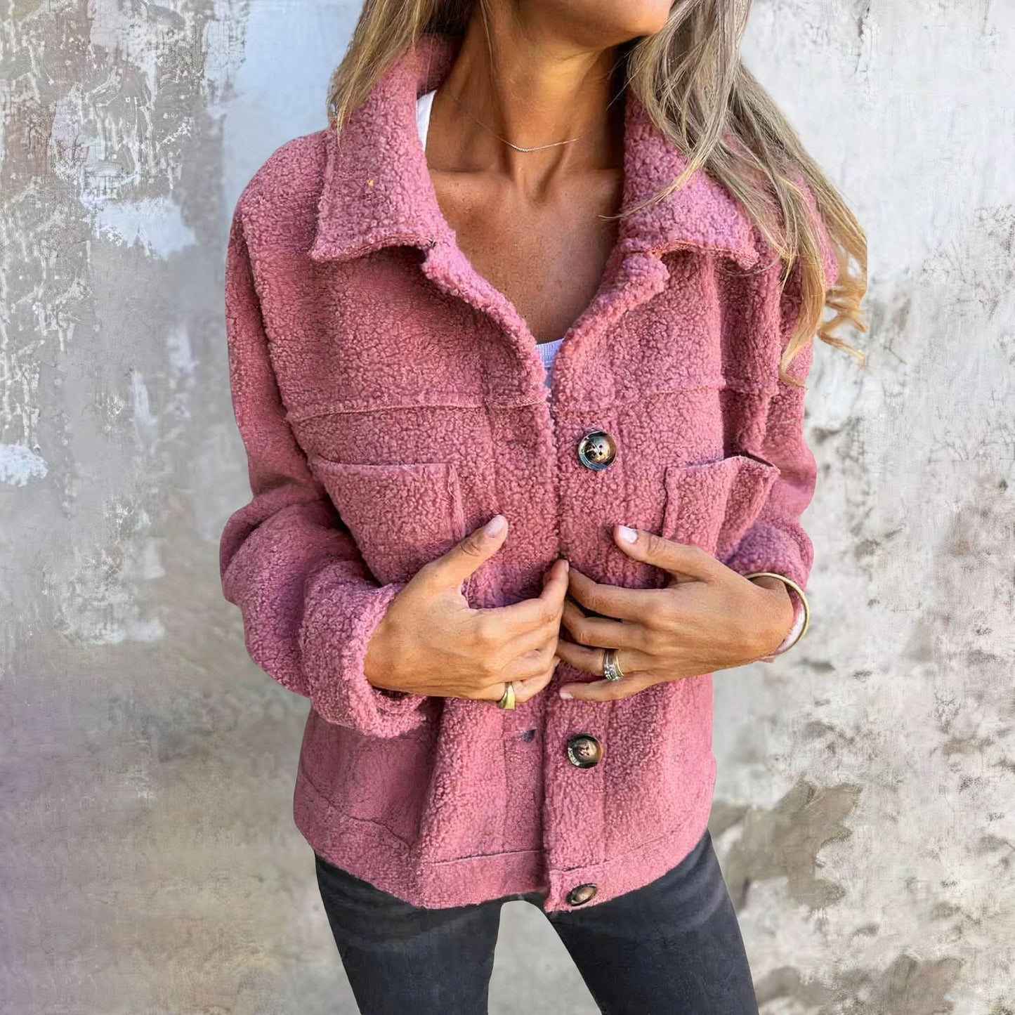 Cálida y elegante chaqueta Sherpa para mujer