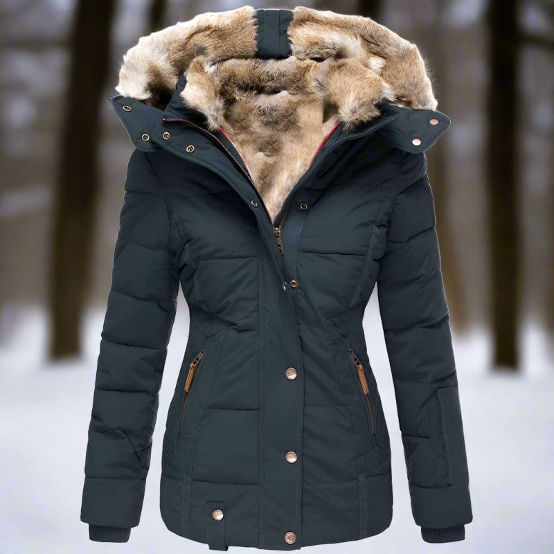Eva - Chaqueta de invierno de alta calidad forrada de piel sintética para los días fríos