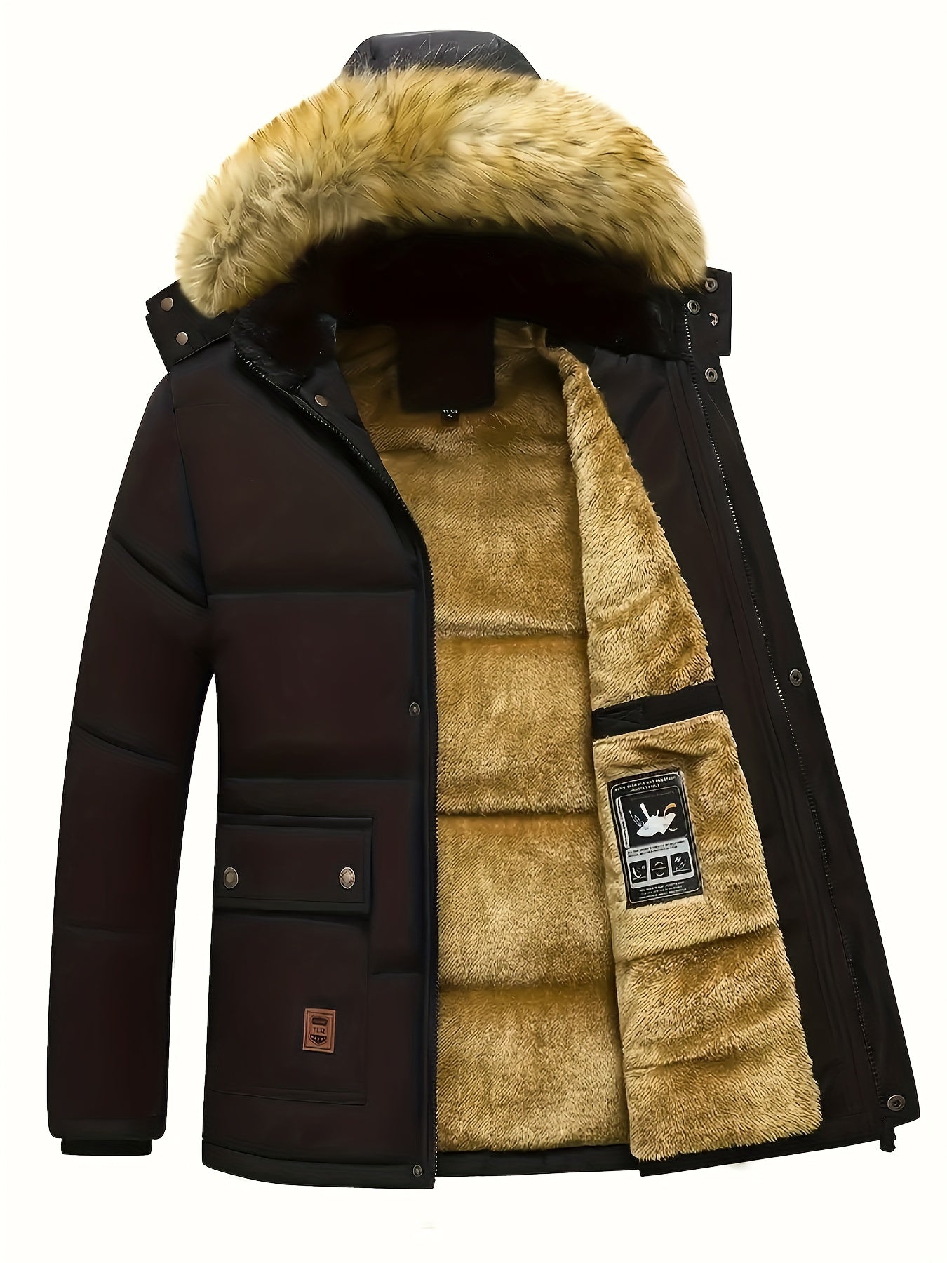 Chaqueta de invierno acolchada, reversible y cálida para hombre | Perfecta para actividades al aire libre