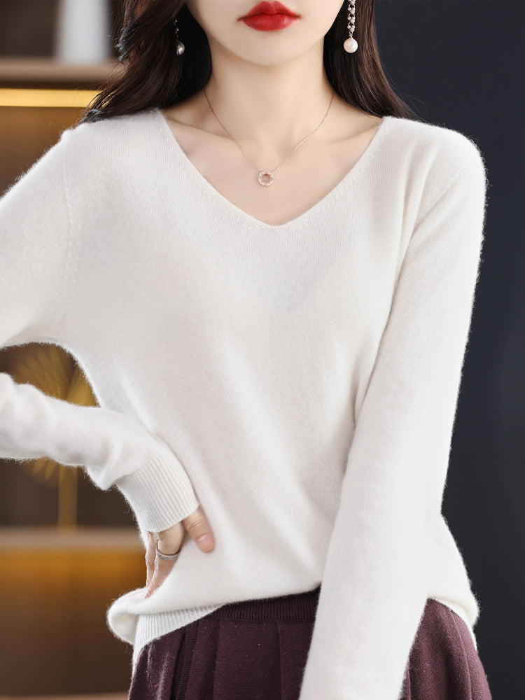 Umaya Sweater | Jersey cuello pico mujer