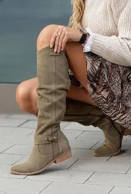 Botines de moda con cremallera y tacón