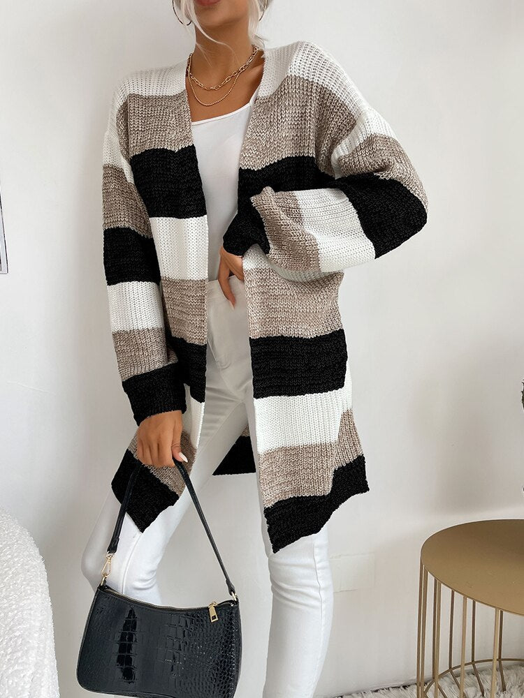 Chaqueta de punto de manga larga para mujer