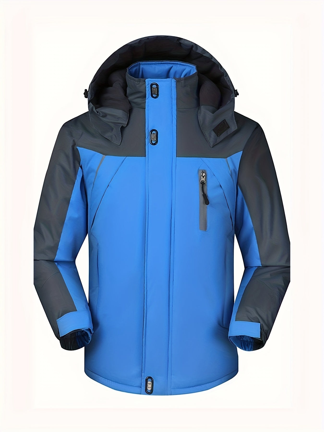 Chaqueta de invierno casual con forro polar repelente al agua y capucha para hombre | Ideal para otoño/invierno
