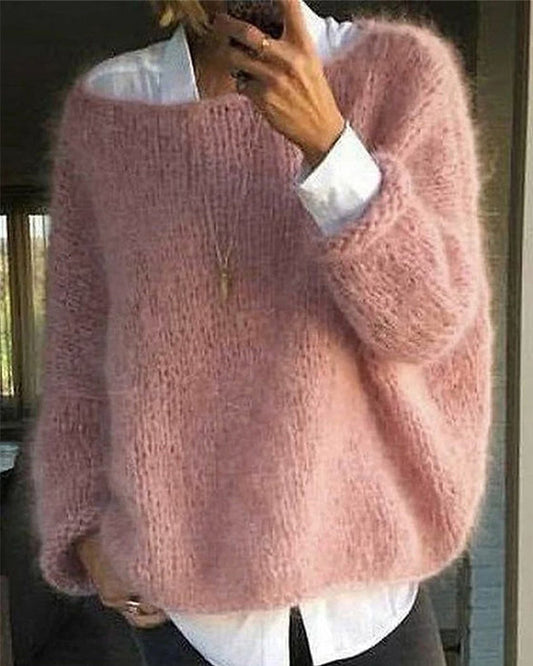 Jersey de color con escote redondo