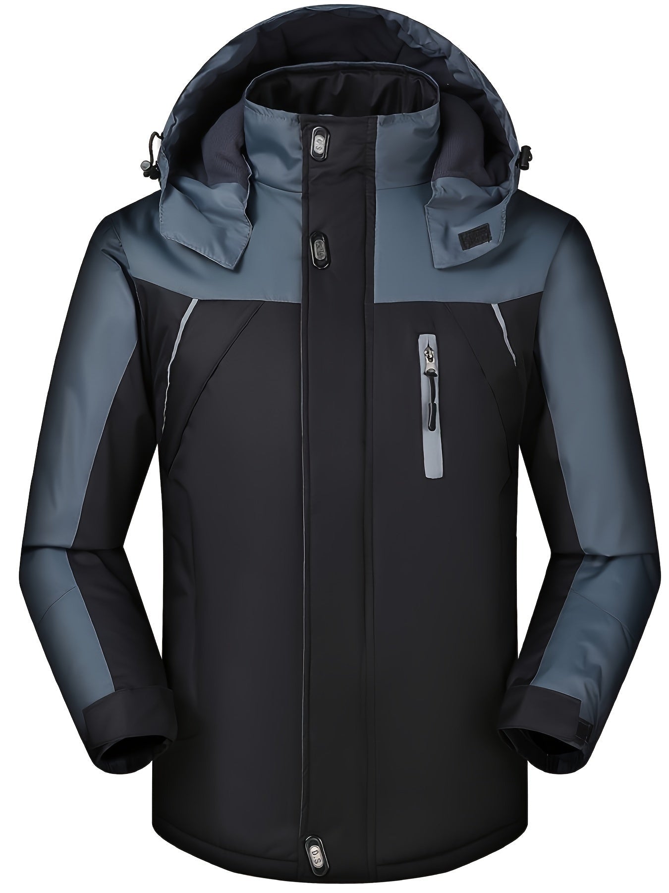 Chaqueta de invierno casual con forro polar repelente al agua y capucha para hombre | Ideal para otoño/invierno