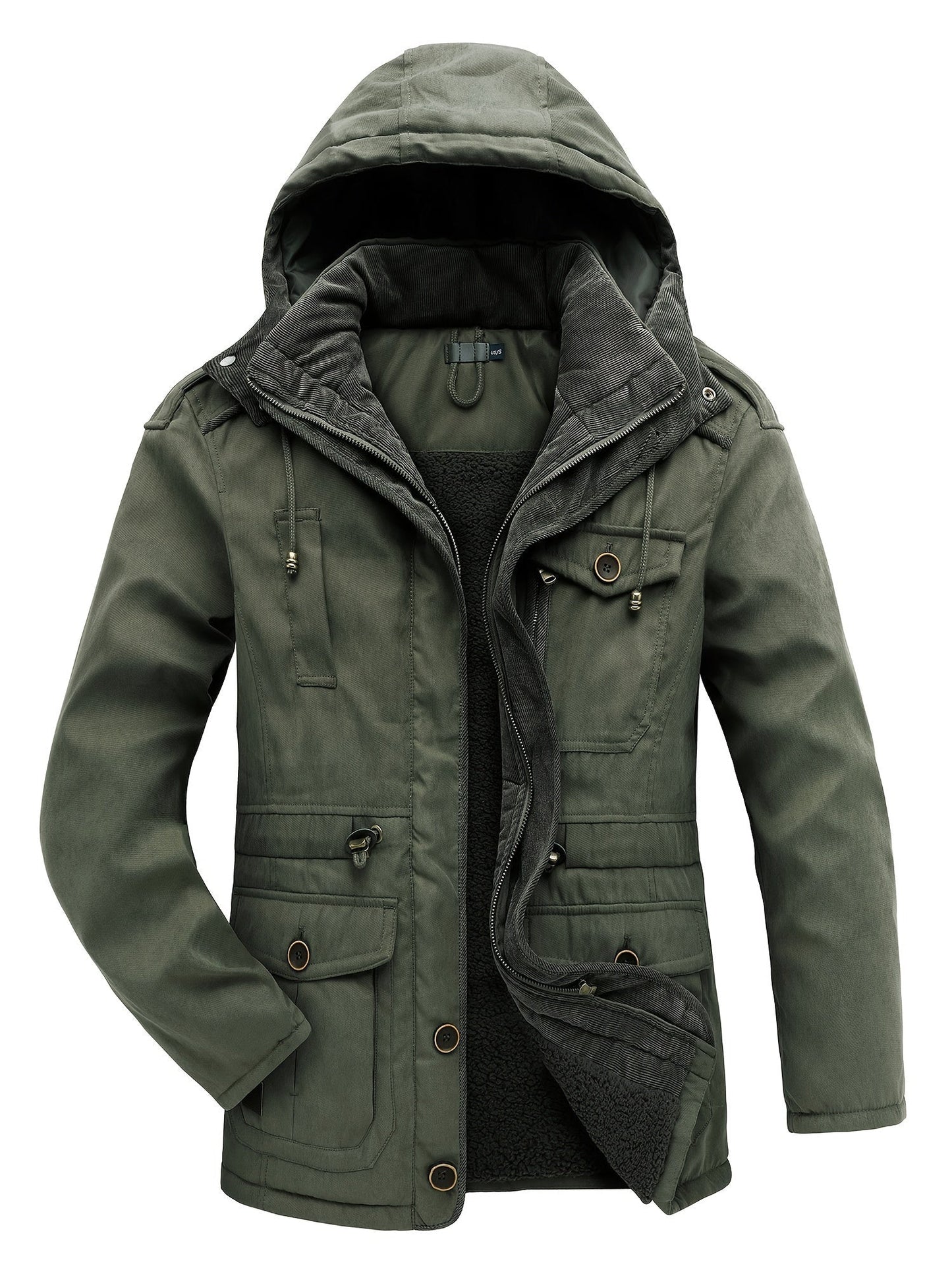 Casual de algodón estilo cargo chaquetas de invierno con bolsillos para los hombres | Perfecto para actividades al aire libre