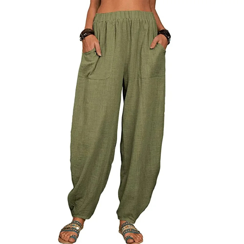 Clémence - Pantalones aireados de lino
