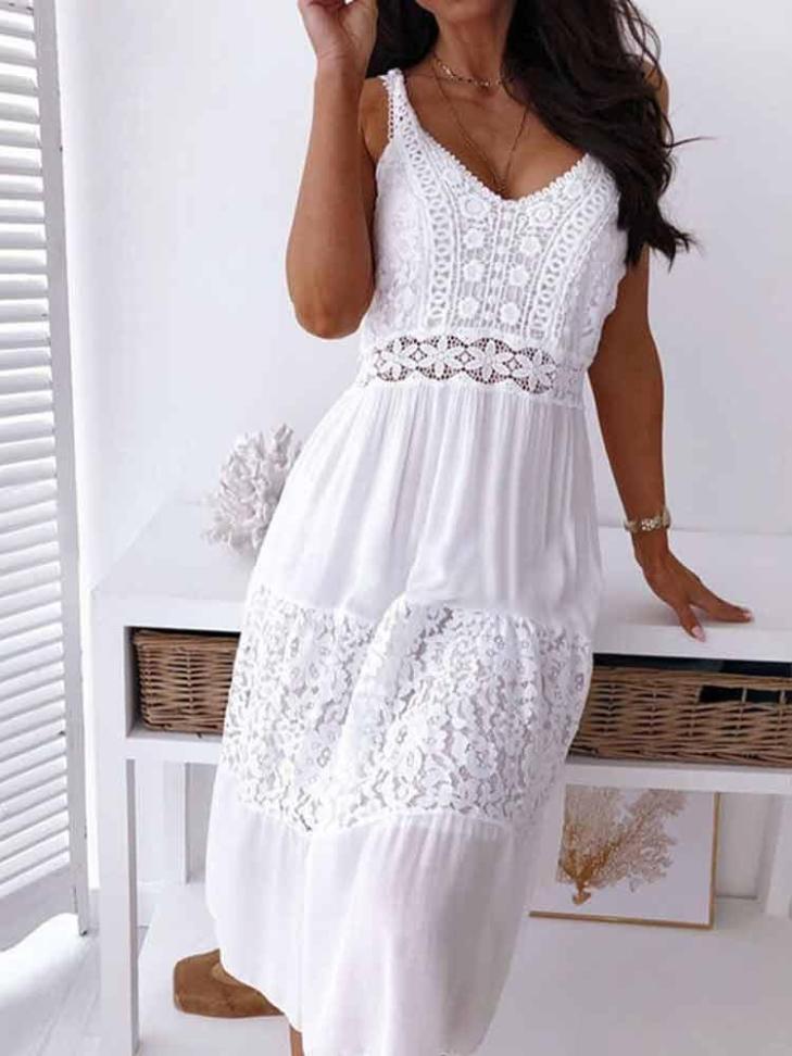 - Elegante vestido boho de encaje