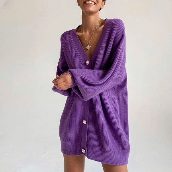 Chaqueta de punto oversize para mujer, elegante y cómoda