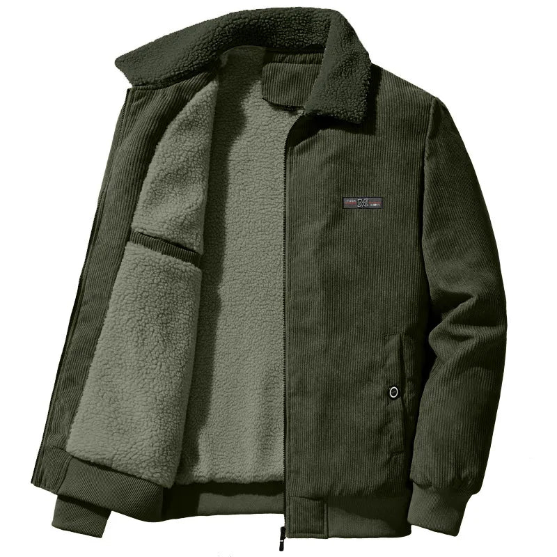Henry | Abrigo de invierno de canalé con forro polar y cuello alto para hombre