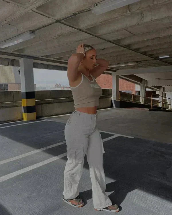 Nalua - Pantalones cargo informales para mujer