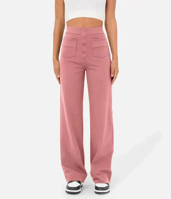 Pantalones con bragueta de botones para mujer