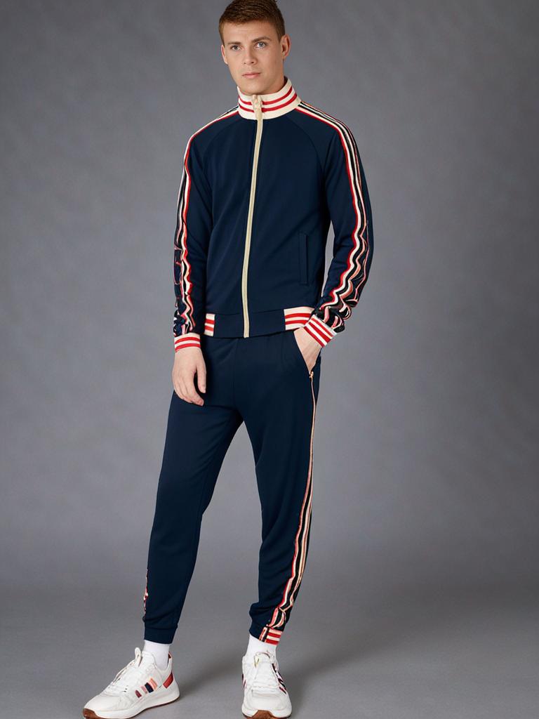 Conjunto de chándal a rayas y pantalón deportivo para hombre