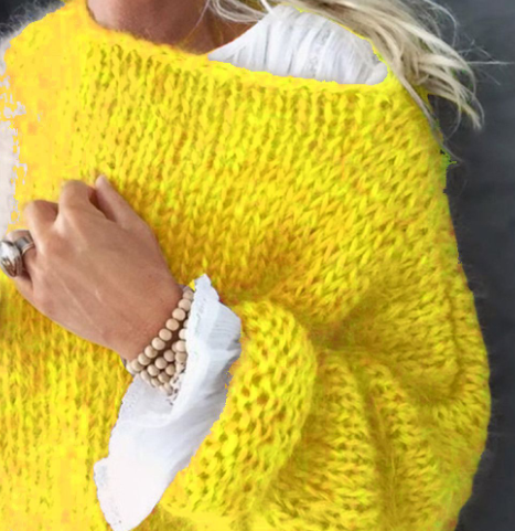 Acogedor jersey de punto con cuello en V