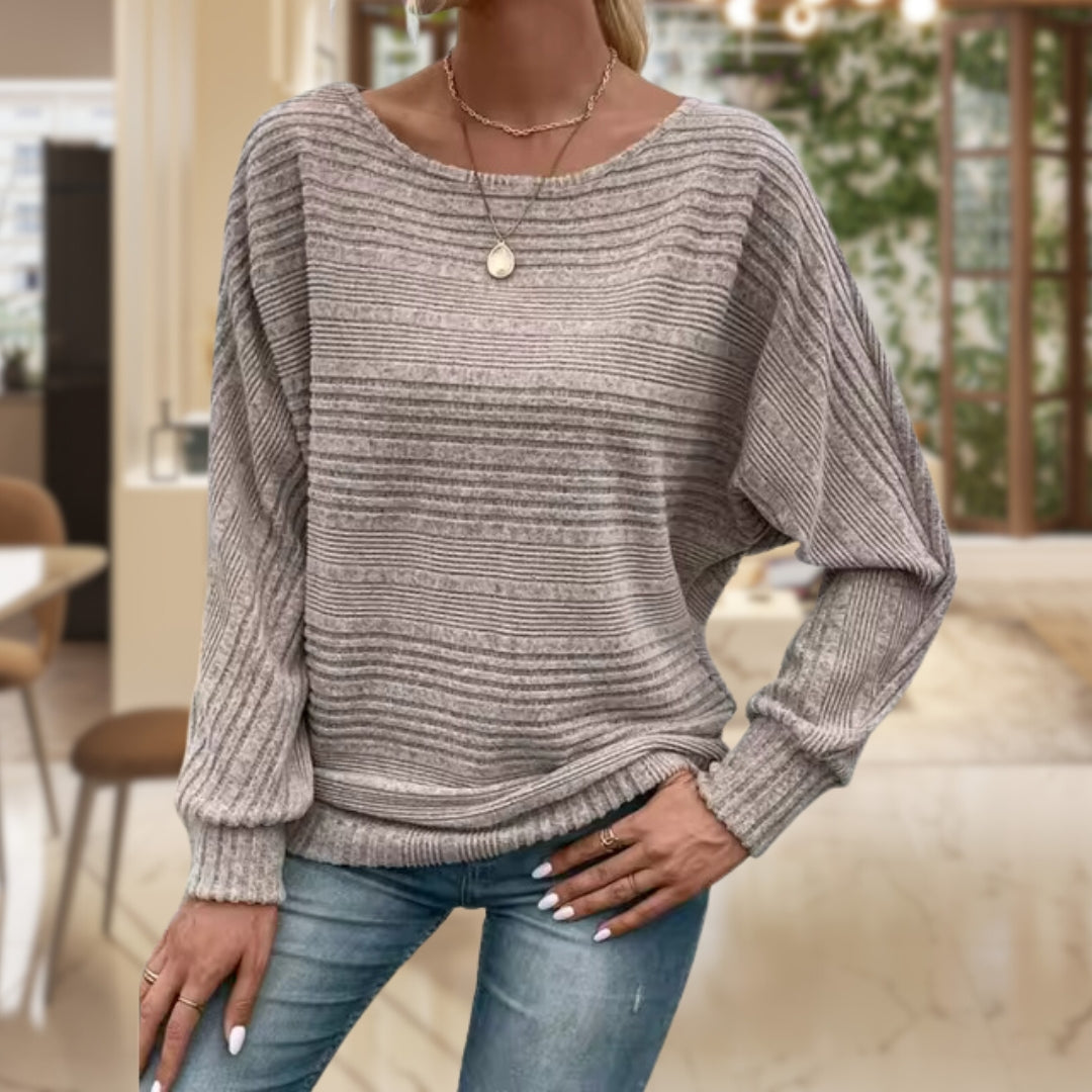 Ynez - Jersey casual de cuello redondo para mujer