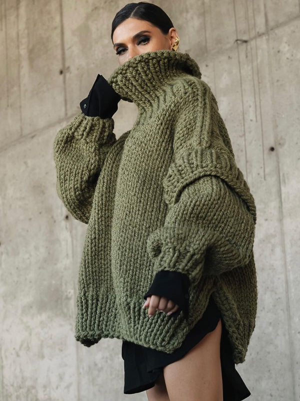 Moderno jersey oversize de manga larga para lucir con estilo