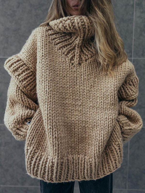 Moderno jersey oversize de manga larga para lucir con estilo