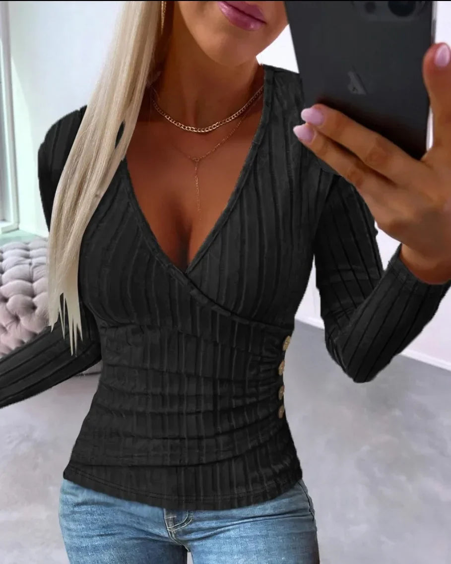 Jersey Zissy | Jersey cuello pico mujer