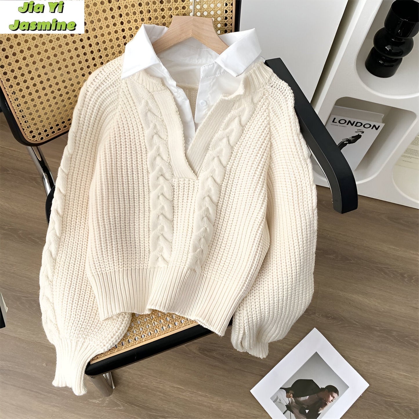 Jersey Faylinn | Retro Cable Knit Sweater