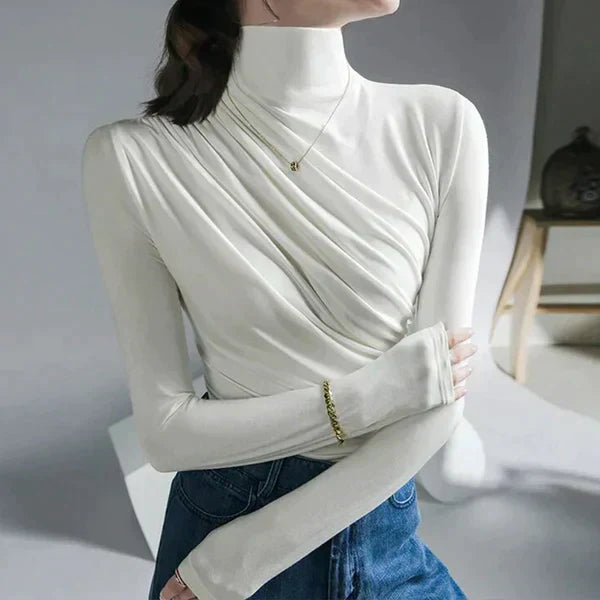 Jersey Dyanna | Jersey plisado de cuello alto