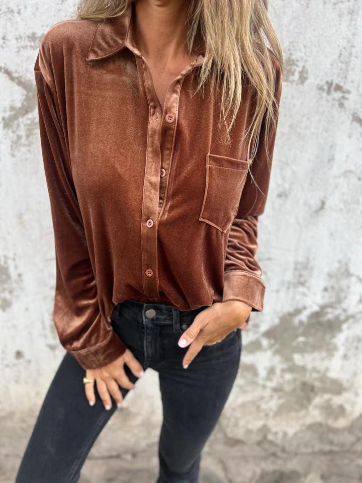 Olisa | Elegante camisa de terciopelo