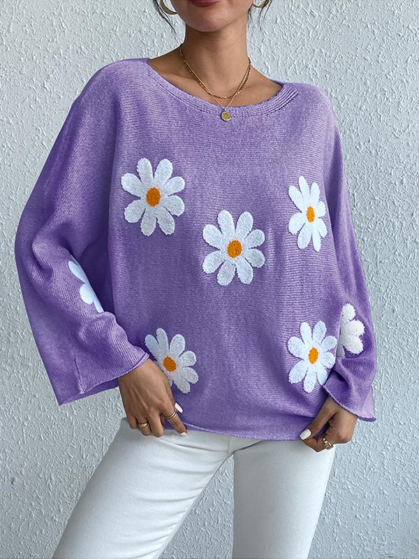 Marie - Elegante y cómodo jersey de otoño con flores bordadas para mujer