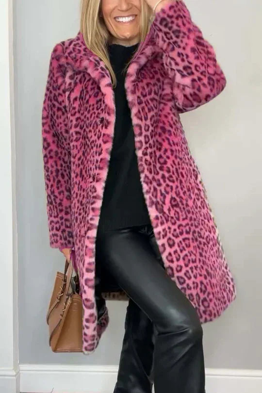 Emmy | Abrigo clásico de invierno para mujer con estampado de leopardo