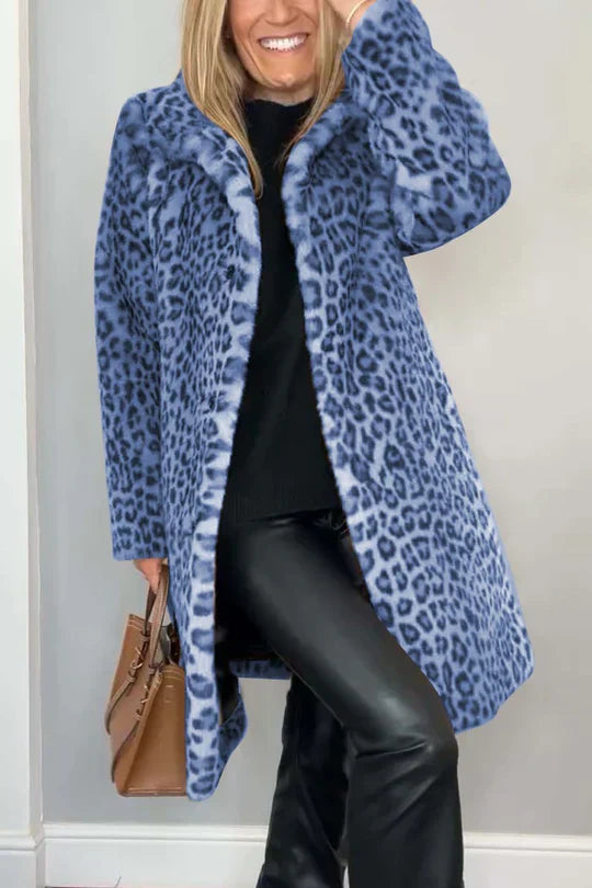 Emmy | Abrigo clásico de invierno para mujer con estampado de leopardo