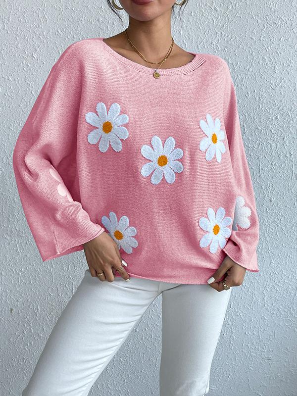 Marie - Elegante y cómodo jersey de otoño con flores bordadas para mujer