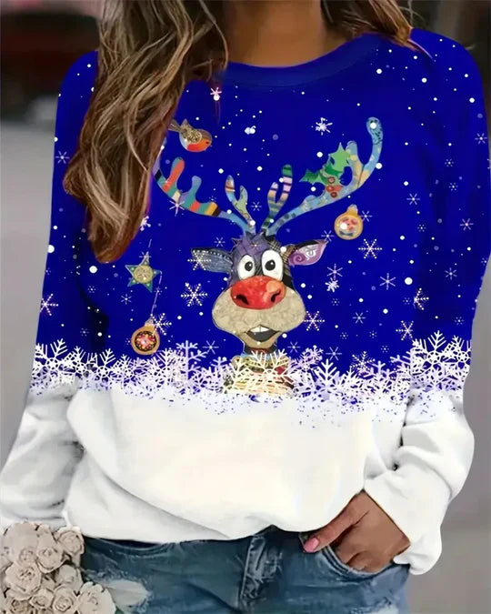 Jersey de manga larga y cuello redondo para mujer