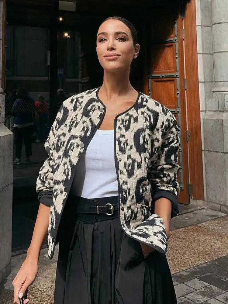 Chaqueta estampada de mujer