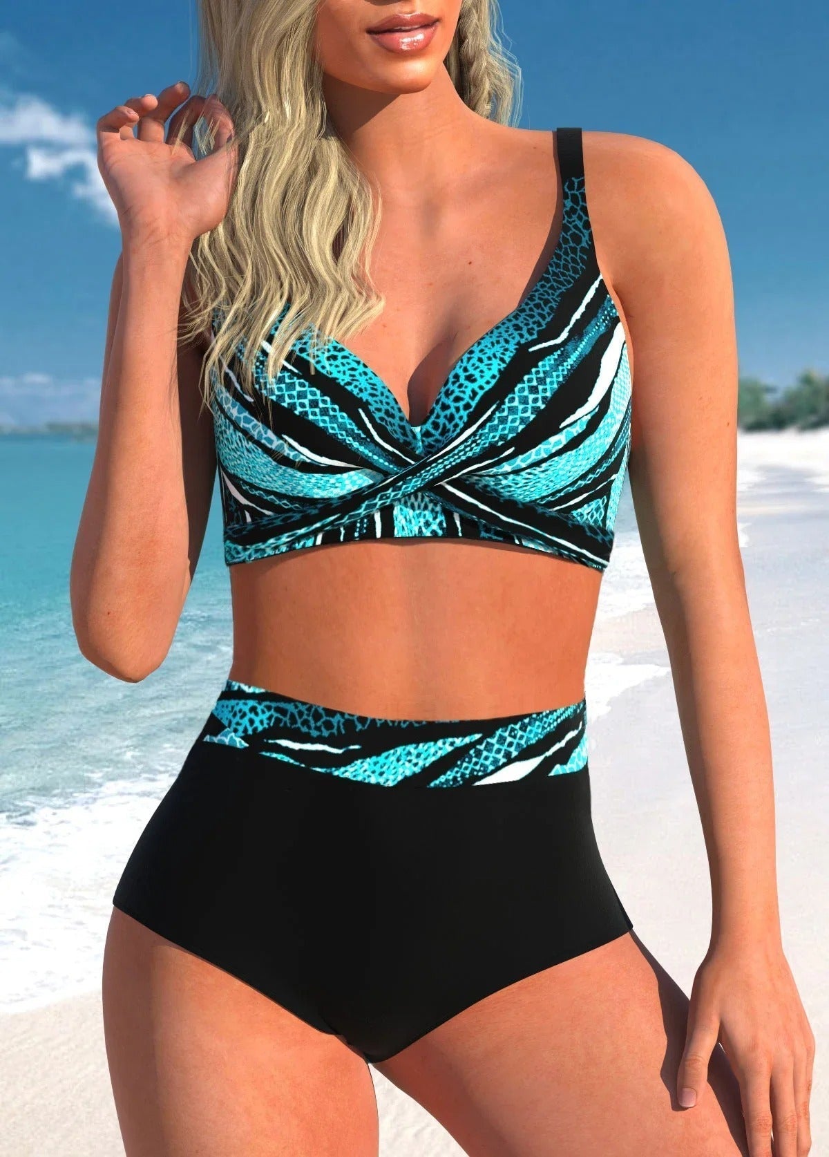 Bikini con lunares y rayas