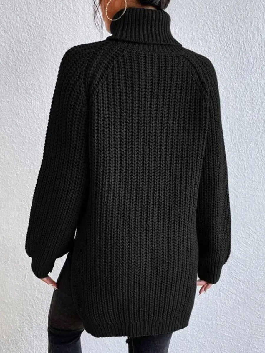 Ava - Elegante jersey de cuello alto de punto para mujer