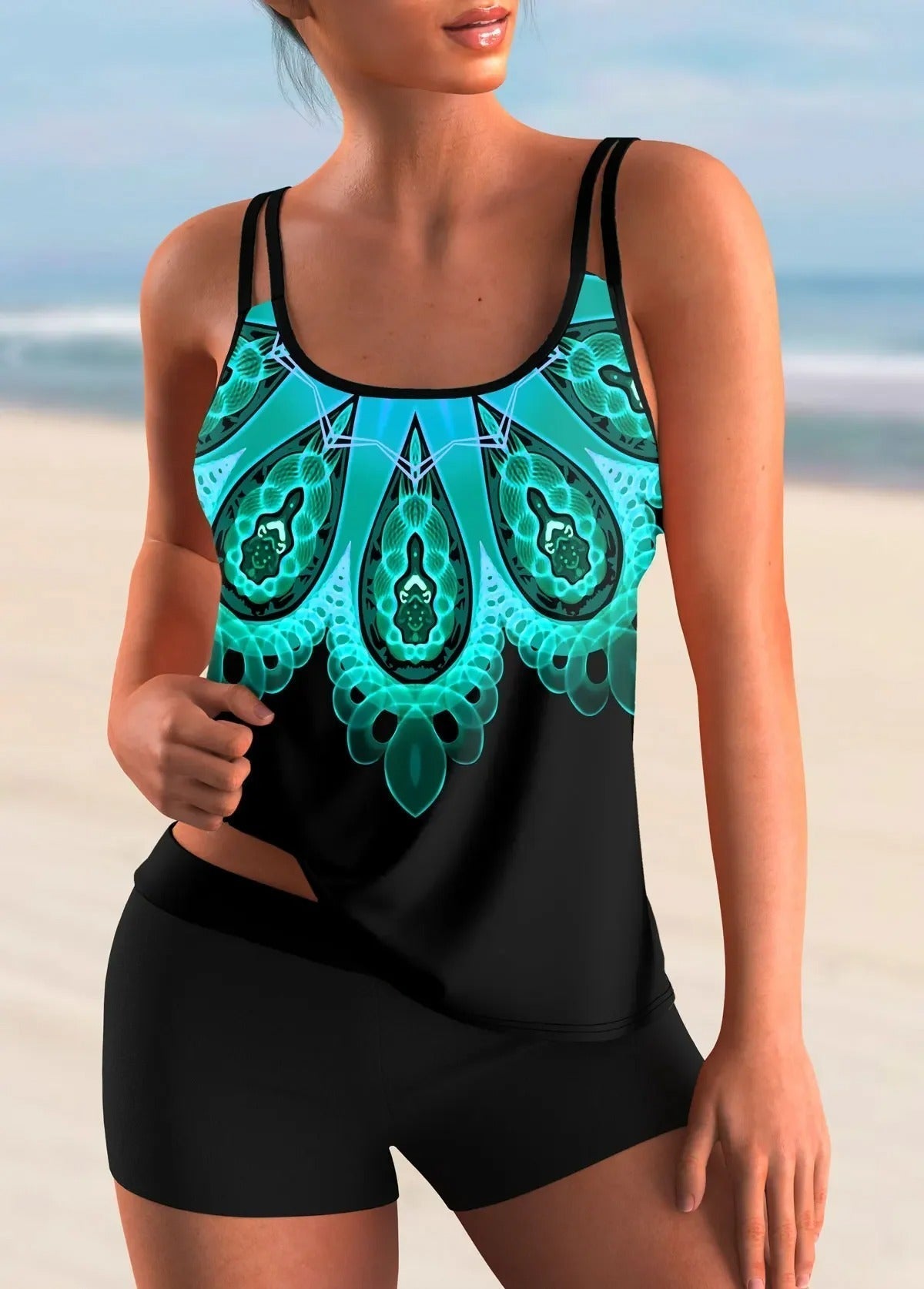 Floral ombre tankini