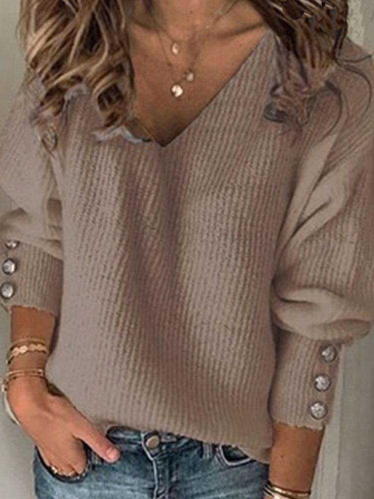 Marlinda Sweater | Jersey flojo con cuello en V para mujer