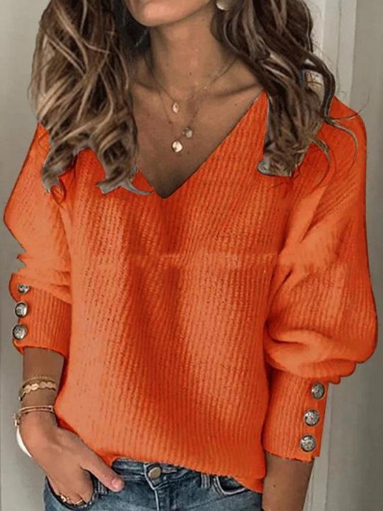 Marlinda Sweater | Jersey flojo con cuello en V para mujer