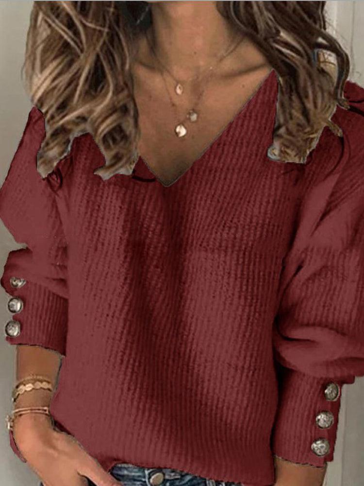 Marlinda Sweater | Jersey flojo con cuello en V para mujer