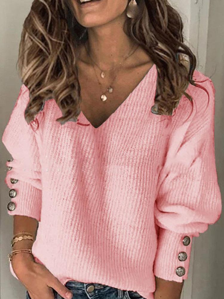 Marlinda Sweater | Jersey flojo con cuello en V para mujer