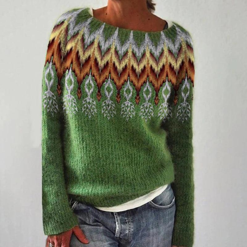 Maybeline Sweater | Jersey de colores con cuello barco y estampados