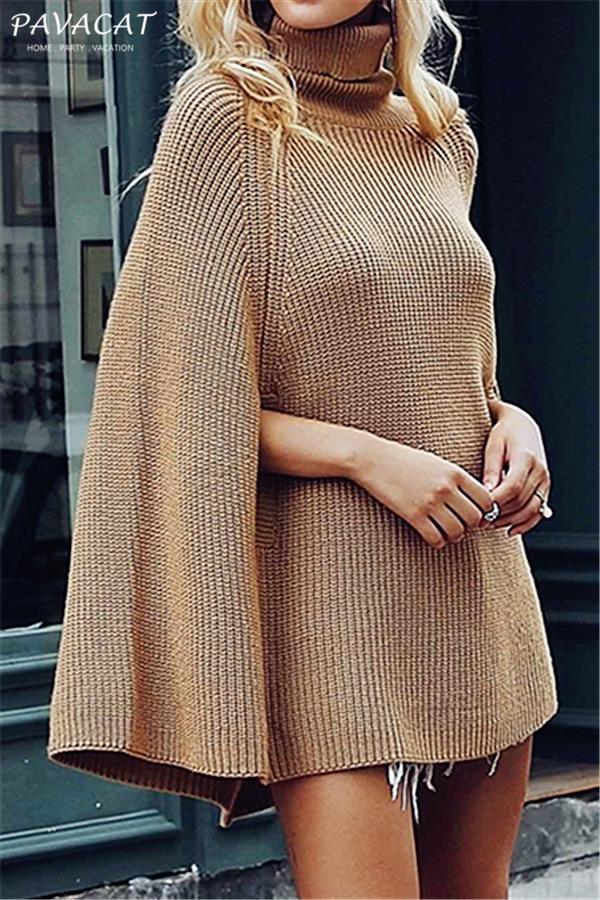 Jersey de mujer a cuadros con cuello alto
