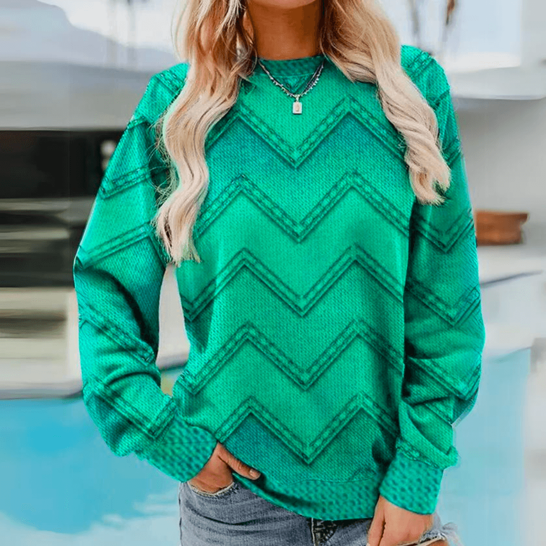 Miriam Sweater | Jersey de punto casual con estampado Chevron
