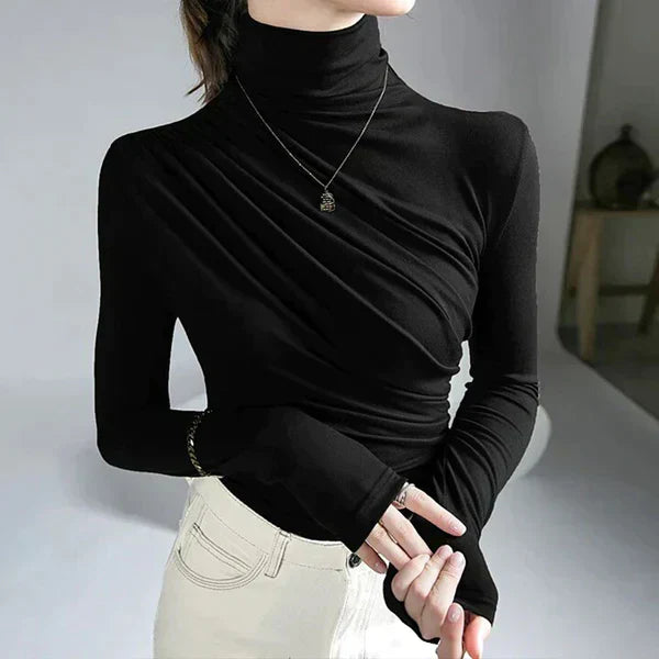 Jersey Dyanna | Jersey plisado de cuello alto
