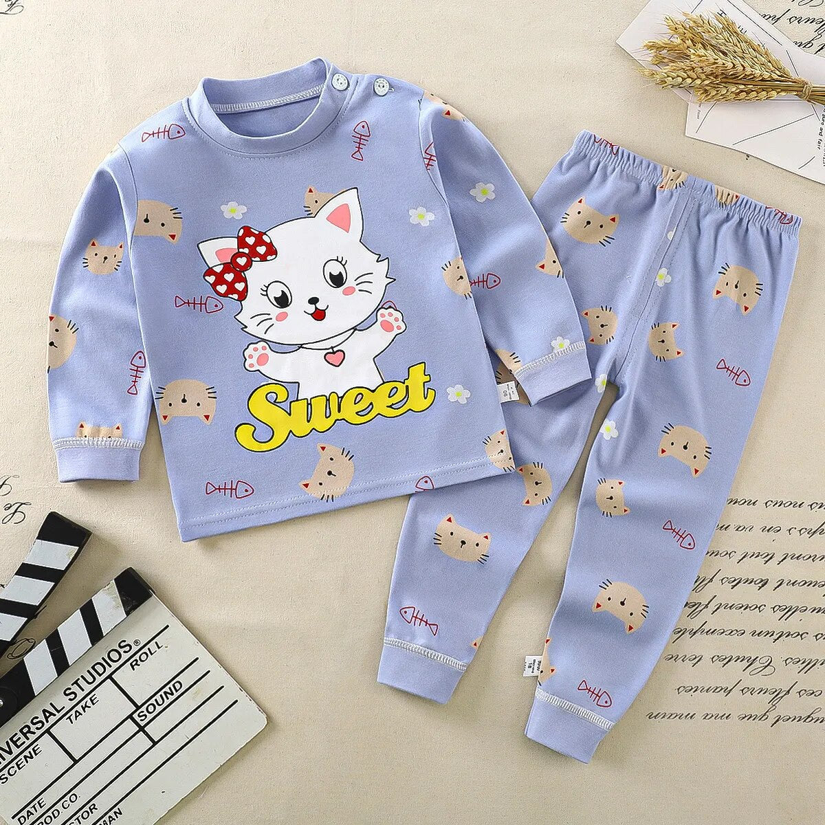 Heidi-Mode Nights Cómodo pijama infantil de dibujos animados
