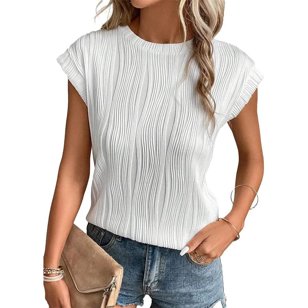 Camiseta de mujer | A rayas | Manga corta | Perfecta para un look casual y desenfadado