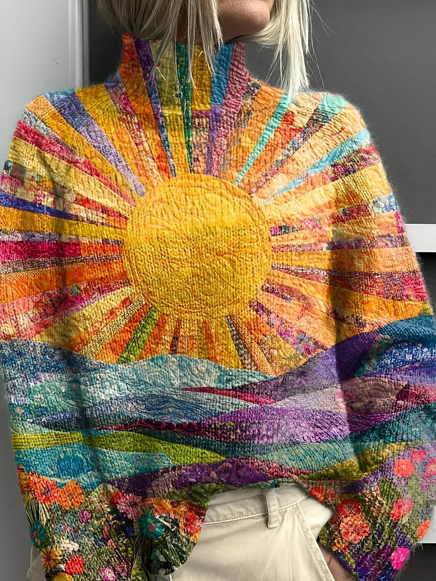 Xyron™ | Happy jersey de cuello alto multicolor
